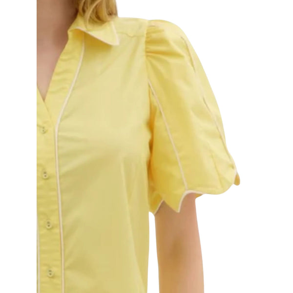Carmen Yellow Button Down Top