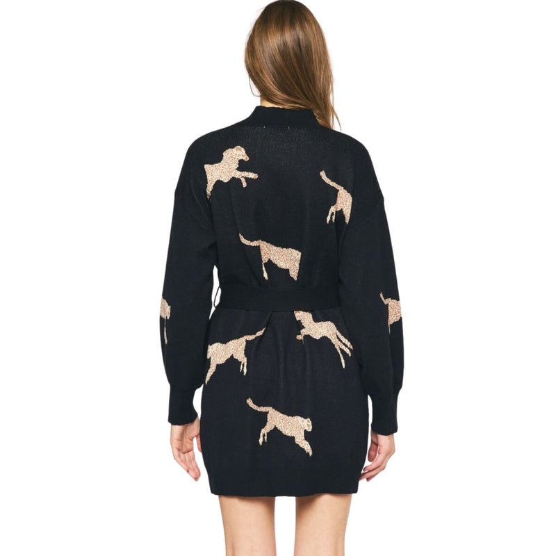 Cheetah Print Sweater Dress