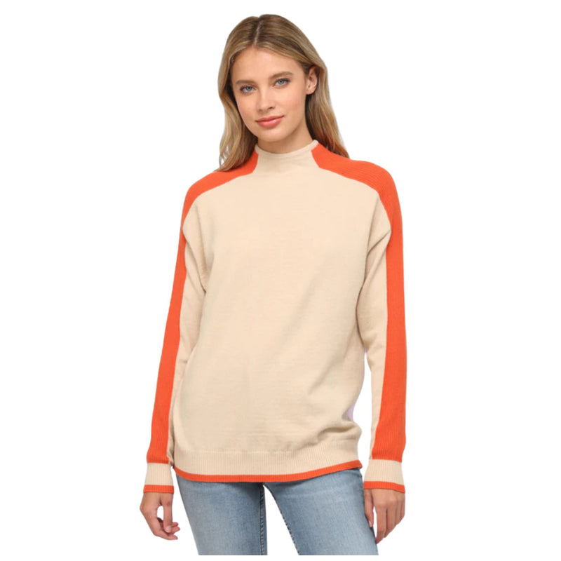 Dina Colorblock Funnel Neck Sweater - FINAL SALE