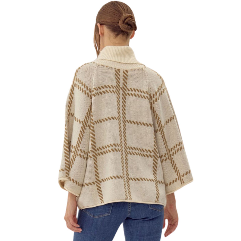 Cream Plaid Sweater