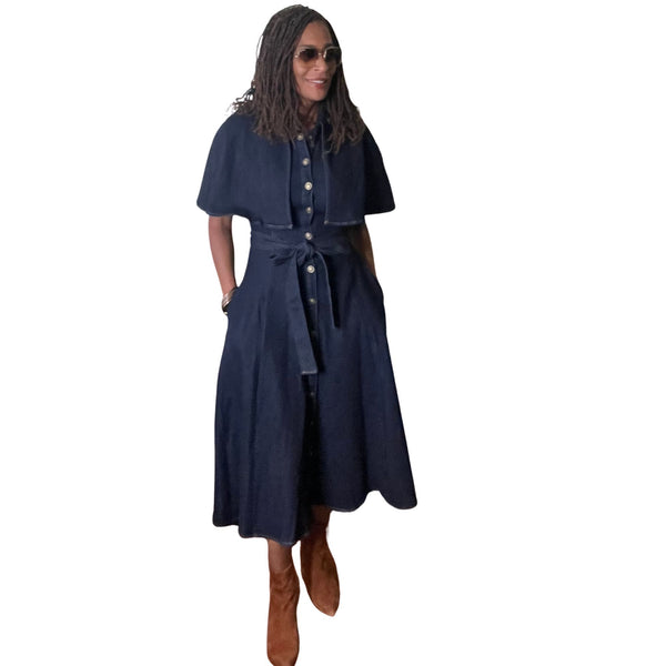 Denim Cape Dress