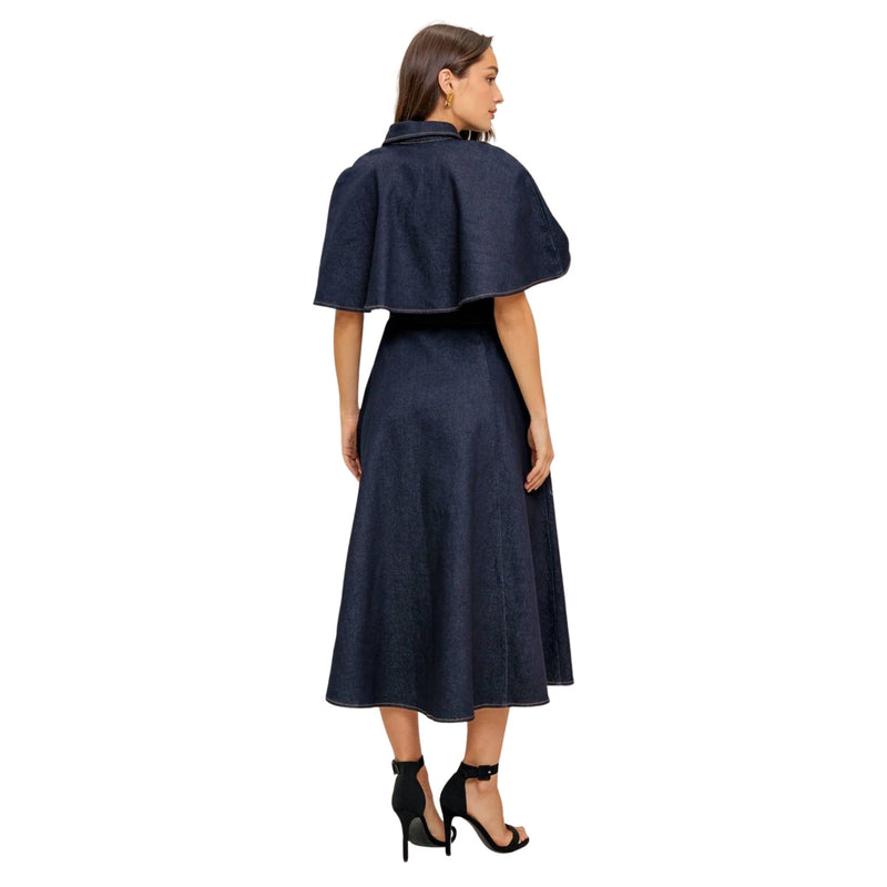 Denim Cape Dress