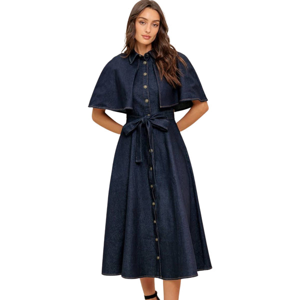 Denim Cape Dress