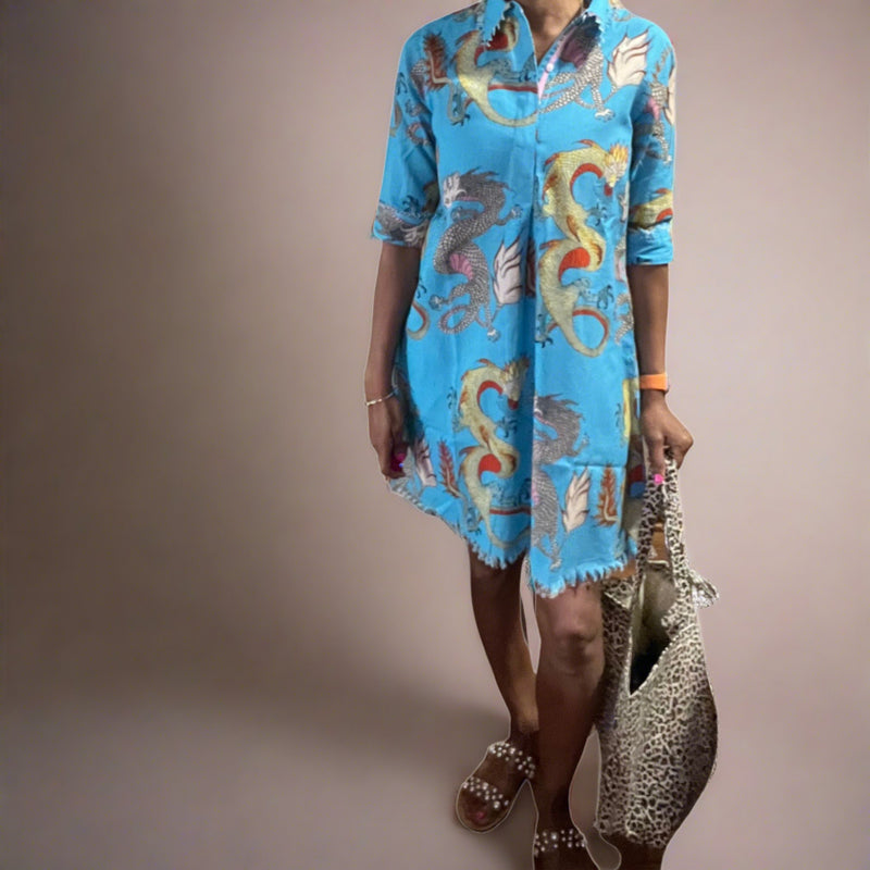 Dizzy Lizzie Chatham Dress Blue Dragons Dizzy Lizzie Chatham Dress Blue Dragons