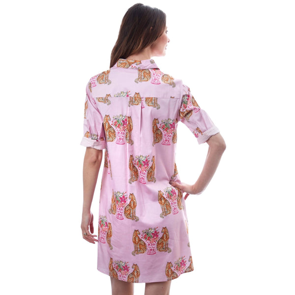 Dizzy Lizzie Chatham Pink With Cheetah And Urns Dress