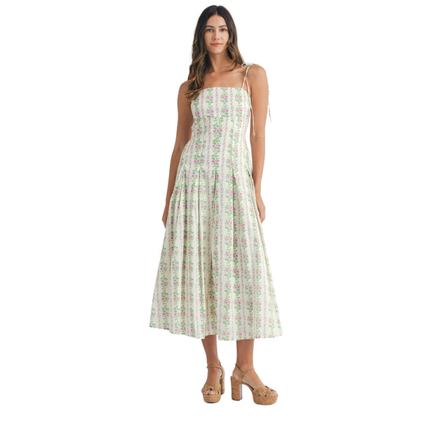 EMM Floral Print Bandeau Spaghetti Strap Maxi Dress
