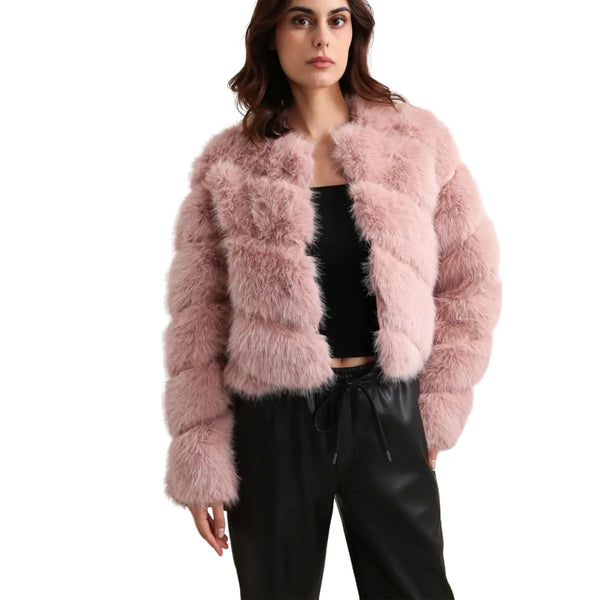 EM Faux Fur Short Jacket – Von Lucy Mobile Boutique
