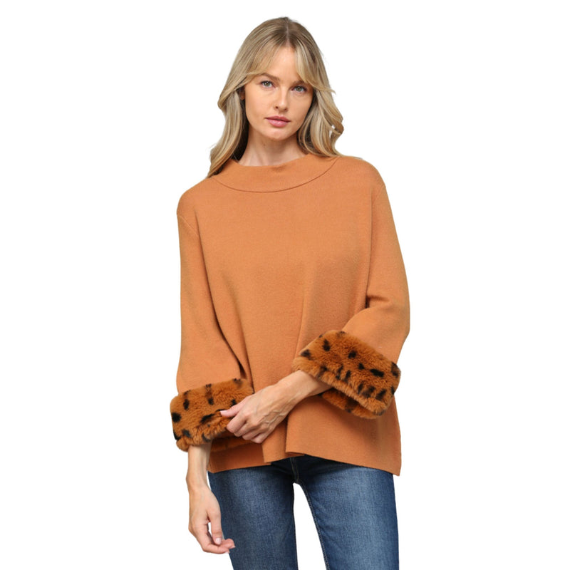 Coco Fur Trimmed Belle Sleeve Sweater