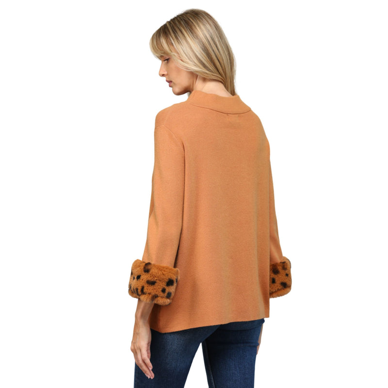 Coco Fur Trimmed Belle Sleeve Sweater