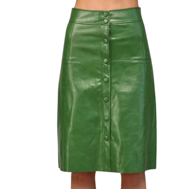 Green Leather Skirt