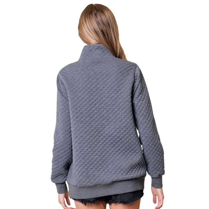 Grey Charcoal Textured Pullover