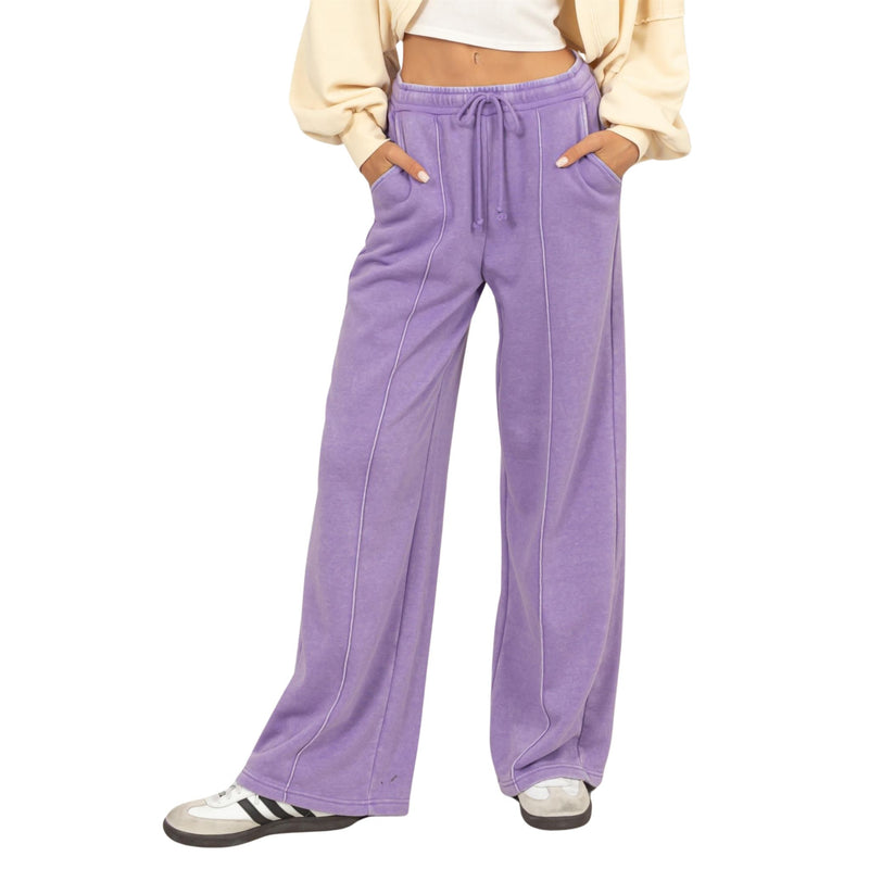 Lavender High Waist Draw String Pants - FINAL SALE