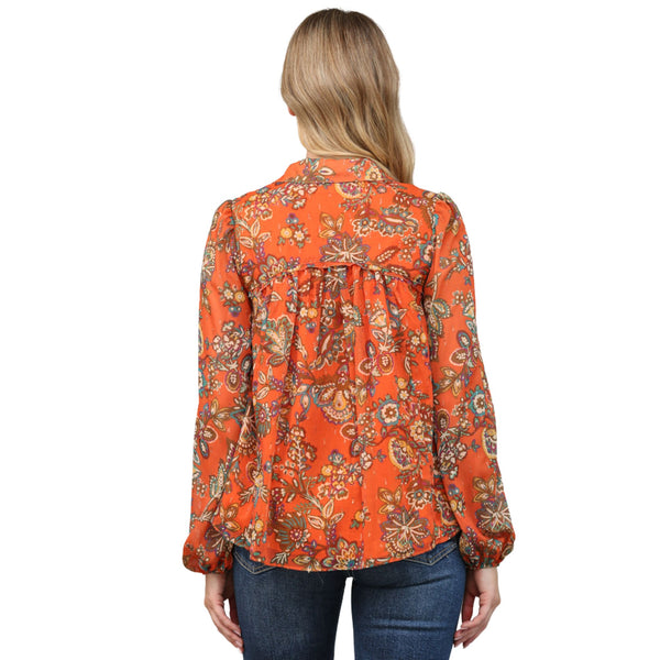 Lia Rust Lurex Blouse - FINAL SALE