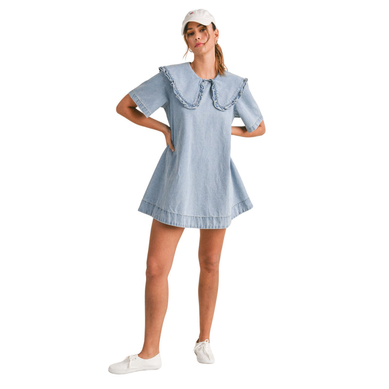 EMM Mini Peter Pan Collar Denim Dress Medium EMM Mini Peter Pan Collar Denim Dress Medium