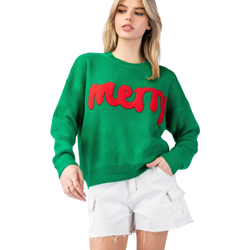 Green and Red Merry Sweater