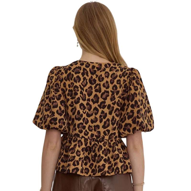 Mia Leopard Print Peplum Top