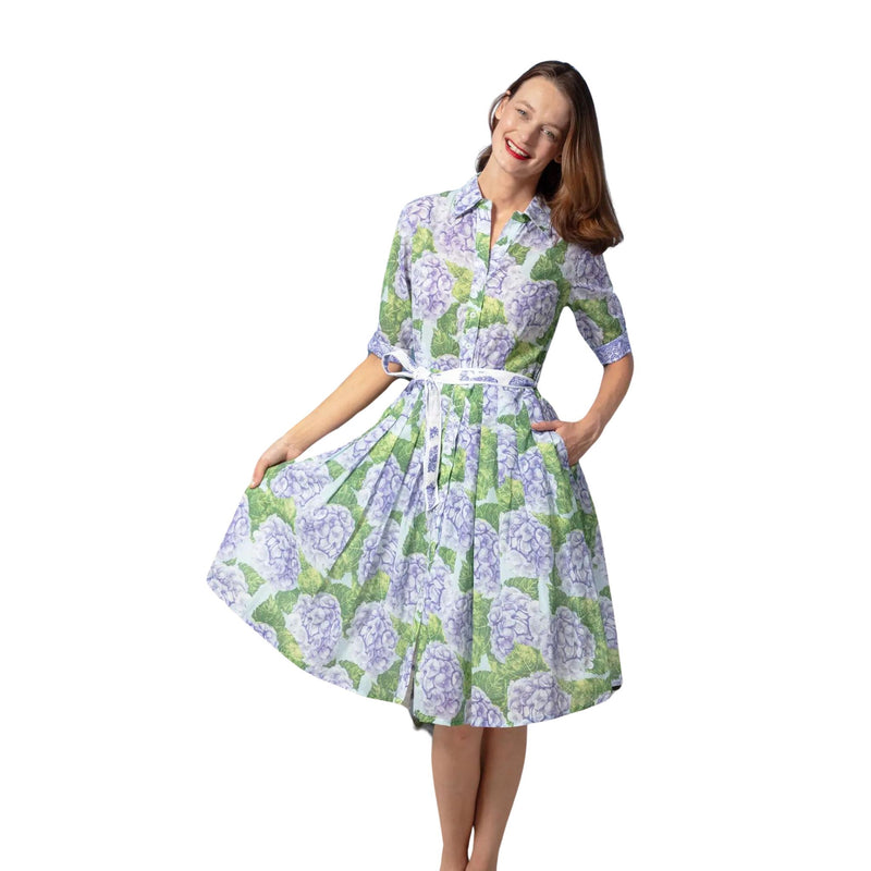 Mrs. Maisel Hydrangea Dress Cotton Voile by Dizzy Lizzie