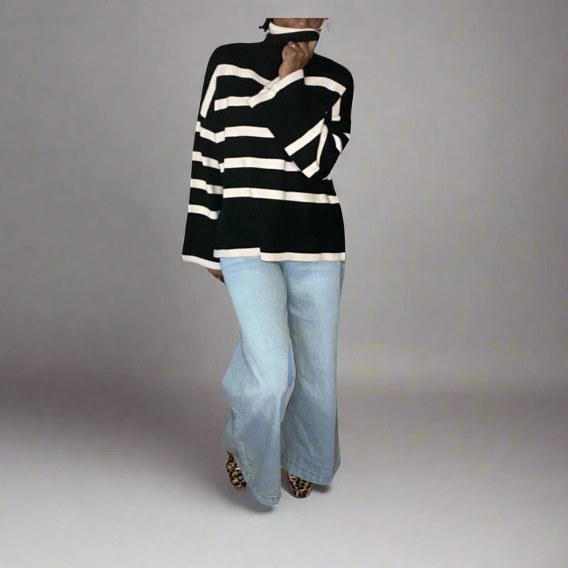 Oversize Black Stripe Sweater