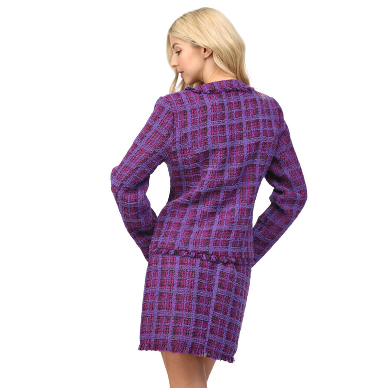 Tweed Purple Blazer