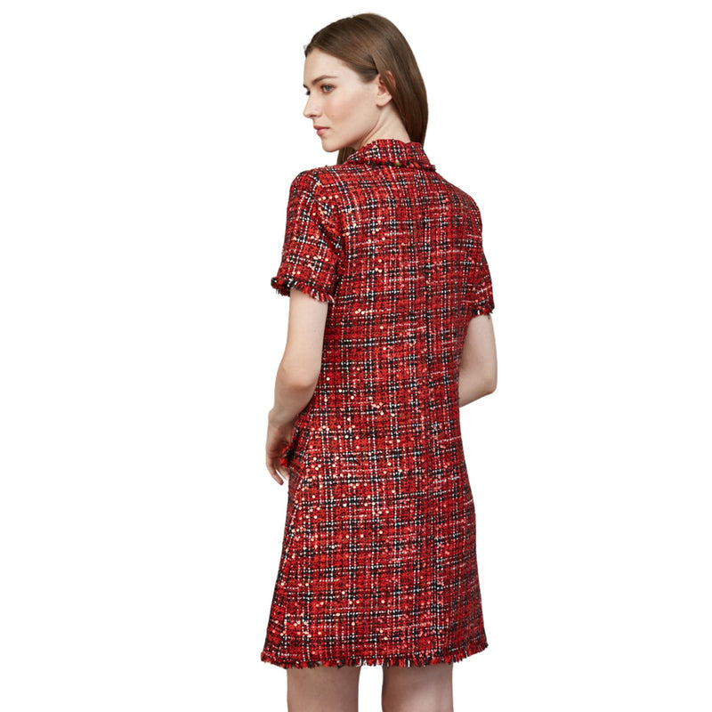 red tweed dress Patou Black Cotton Tweed Dress Matilda