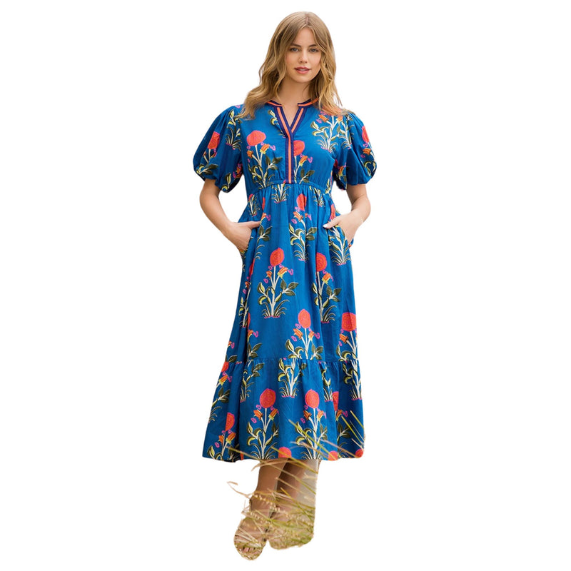 THML Blue Floral Maxi Dress Von Lucy Mobile Boutique THML Blue Floral Maxi Dress Von Lucy Mobile Boutique