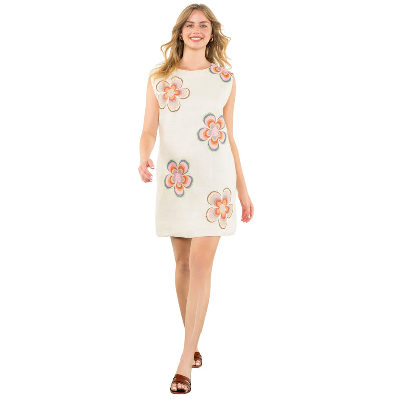 THML Jesse Sleeveless Flower Embroidered Dress