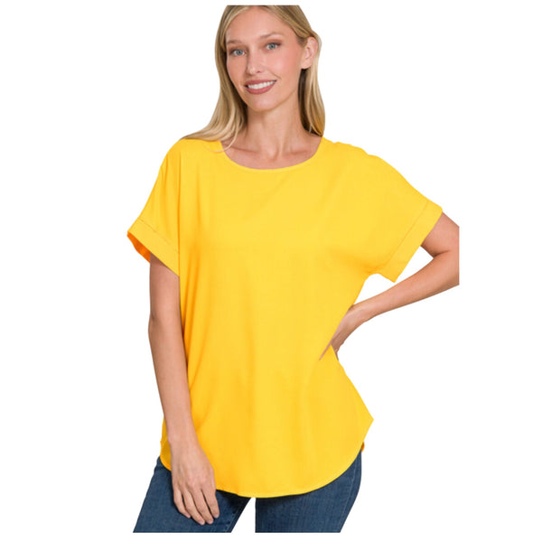 Yellow Boat Neck Top