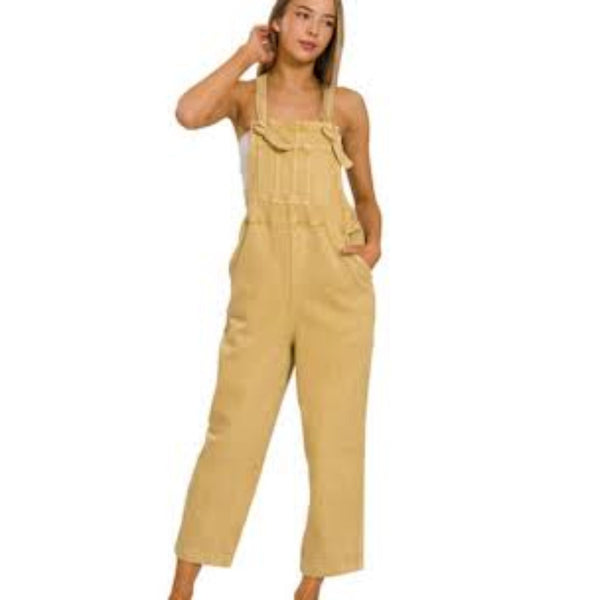 Relaxed Washed Overalls