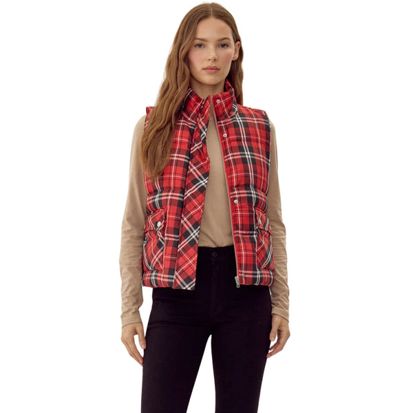 Winter Plaid Puffer Vest