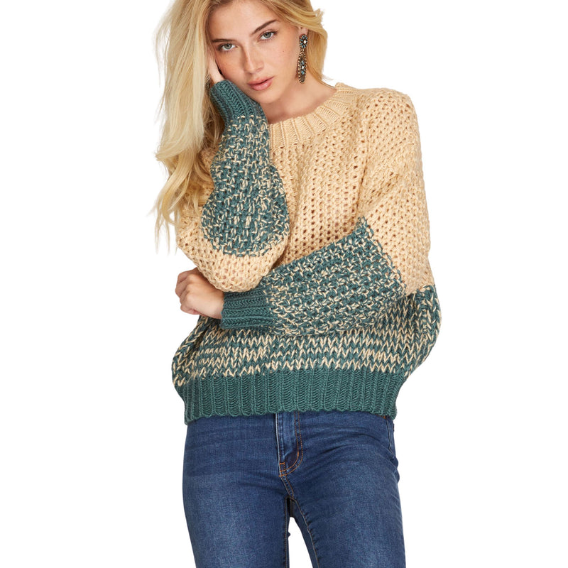 Long Sleeve Chunky Knit Sweater